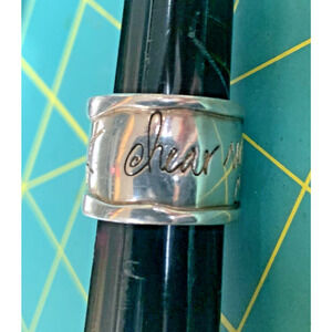 hei8116- Vintage 925 Sterling Ring "hear my soul speak" Signed By Shawn